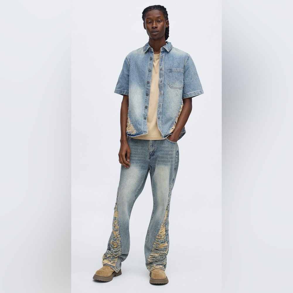 Distressed Blue Jeans for Men